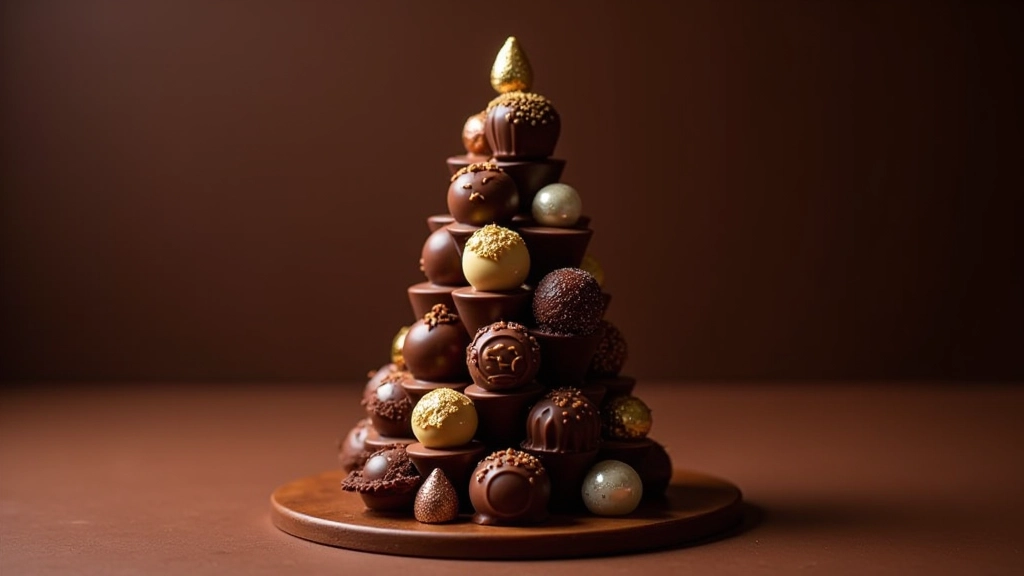 Praline assortment chocolate tower