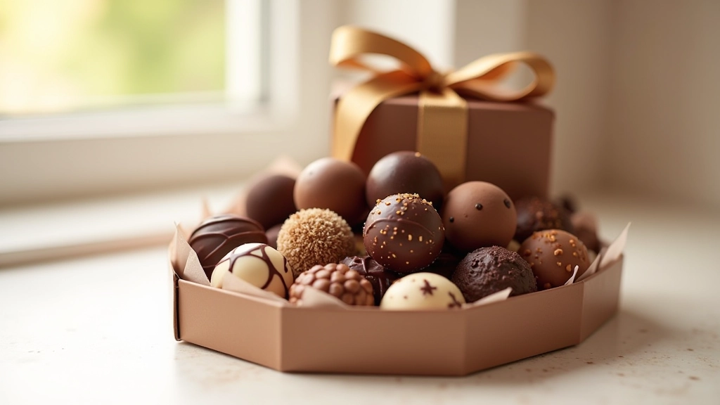 Elegantly packaged chocolate tower gift box with premium presentation and protective packaging materials, ready for gifting